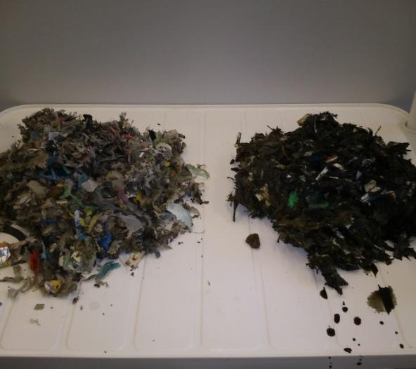 Tabulka 1 Rozbor vzorku podsítné frakce TKO získané z MIKI RECYKLING, Krakow Původní vzorek (podsítné < 40 mm) - sypná hmotnost minimálně 140 kg.m - - celková sušina TS 76,95 % hm.