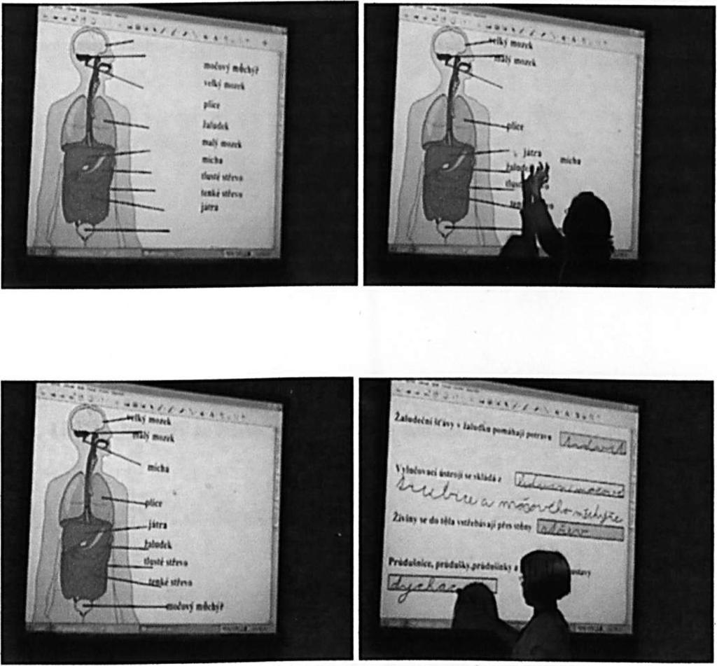 6.8.4. Lidské tělo - vnitřní orgány Tato ukázka je z části vyučovací hodiny, kdy jsme opakovali učivo již probrané. Jednalo se o vnitřní orgány člověka a jejich funkce v těle.