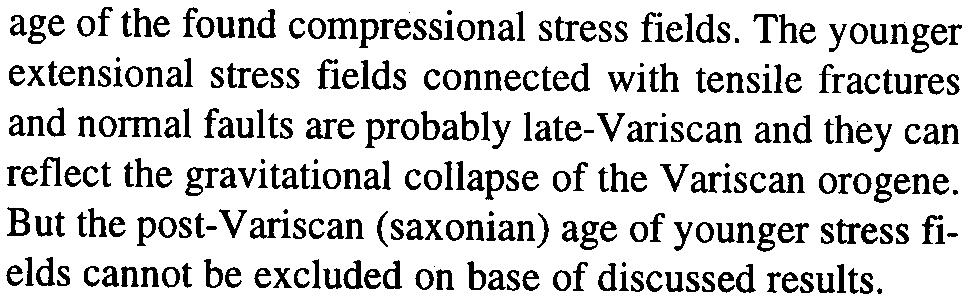 "'" ---, R31 Vìstnik Ceského J!eo1oJ!ického ústavu 75. 1.2000 Equal Area (Schmidt) age of the found compressional stress fields.