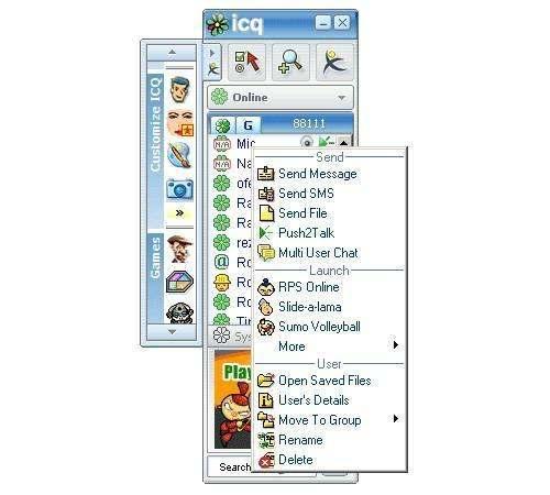 Obrázek 4 ukázka programu ICQ 3.2.