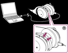 Resetování sluchátek s mikrofonem Pokud sluchátka s mikrofonem nelze zapnout nebo je nelze ovládat, když jsou zapnutá, připojte sluchátka s mikrofonem ke spuštěnému počítači pomocí přiloženého kabelu