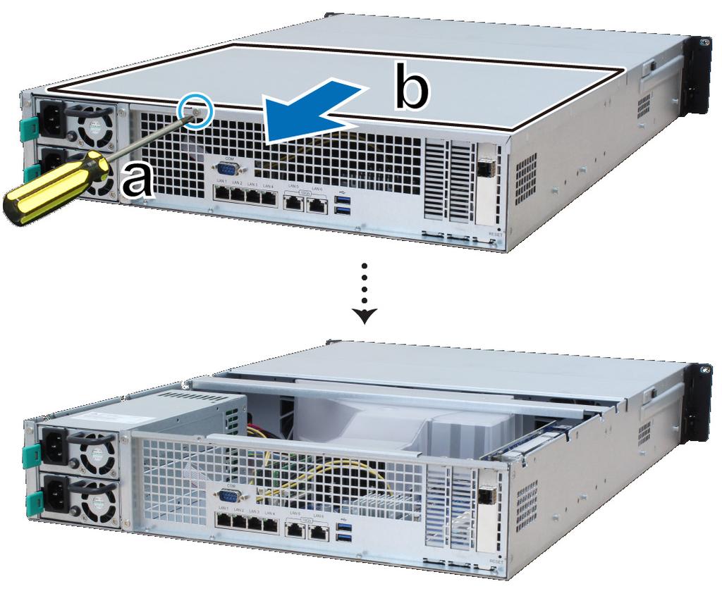 Přidání modulu paměti RAM do zařízení RackStation Volitelný modul paměti RAM od společnosti Synology je určen k rozšíření paměti zařízení RackStation.