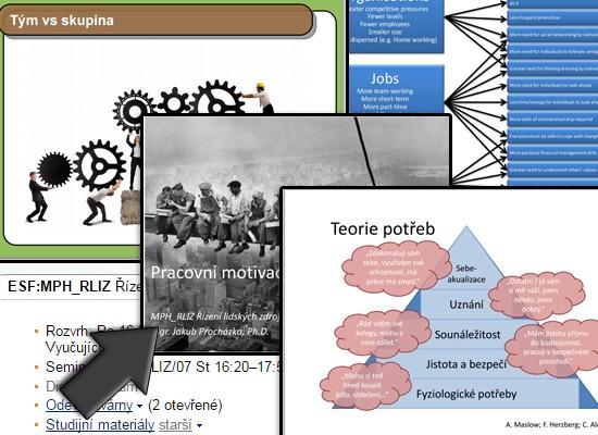 dispozici články, texty i výukové prezentace k přípravě na hodinu i k samostudiu Náhledy e-learningu Slovník vybraných pojmů z oblasti řízení lidských zdrojů Jednotlivé pojmy studenti