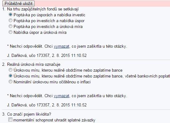 archům vyhodnoceny rychle i při velkém množství studentů Z interaktivní osnovy jsou odkazovány prezentace, materiály ke cvičením i odpovědníky Skripta k