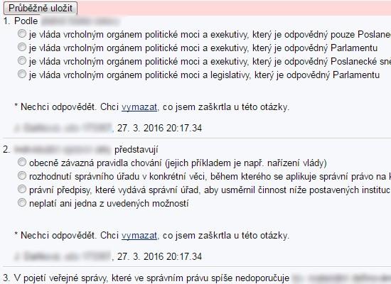 informace o povaze probírané látky a zároveň odkazy na konkrétní studijní materiály předmětu Podstatnou roli v předmětu hrají odpovědníky Během kurzu studenti skládají