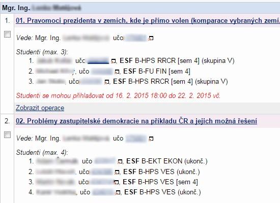 Osnova je rozdělena do jednotlivých týdnů Každý týden nabízí stručné informace o povaze probírané látky a zároveň odkazy na konkrétní studijní materiály předmětu Součástí