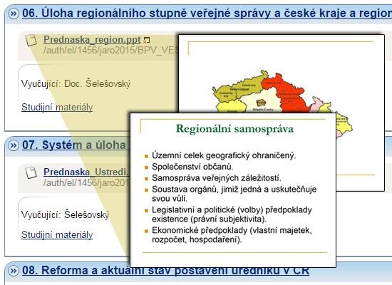 jsou děleny dle názvů jednotlivých seminárních skupin Podstatnou roli v předmětu hrají odpovědníky Během kurzu studenti skládají tři testy realizované přes papírové