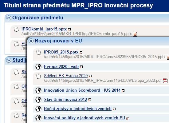 Interaktivní osnova je základním rozcestníkem předmětu Student zde najde informace o podmínkách a nárocích kurzu, odkazy na studijní