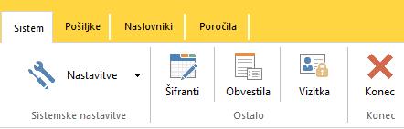 Konec: z navedenim gumbom zapustite aplikacijo. Slika 14: Zavihek menijske vrstice Sistem 4. DELO Z APLIKACIJO 4.