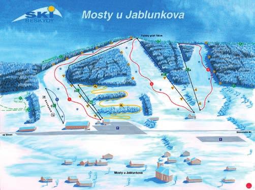 Horská střediska Ski areál Mosty u Jablunkova BĚH NA LYŽÍCH LYŽAŘSKÝ ORIENTAČNÍ BĚH FREESTYLE OBŘÍ SLALOM SNOWBOARD SKIALPY Sobota 17. 2. 2018 09:00 Alpské lyžování Sjezdovka č.