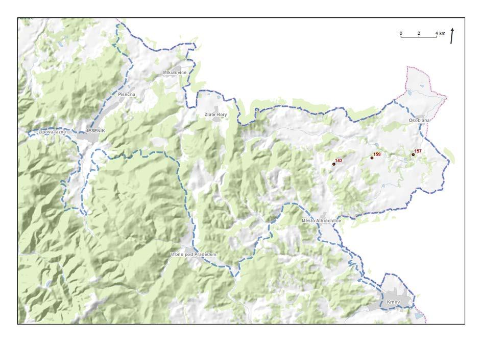 Map 2: Distribution of moss Orthotrichum affine var.