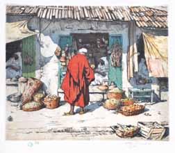 80 84 81 80. František Tavík Šimon (1877 1942) Arabské obchody lept, 1926, 24,5 x 28,5 cm, sign. PD T. F. Šimon LITERATURA: A.