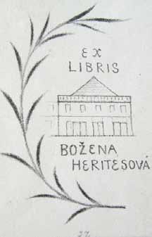 Jan Zrzavý (1890 1977) Ex libris Božena Heritesová litografie, 8,7 x
