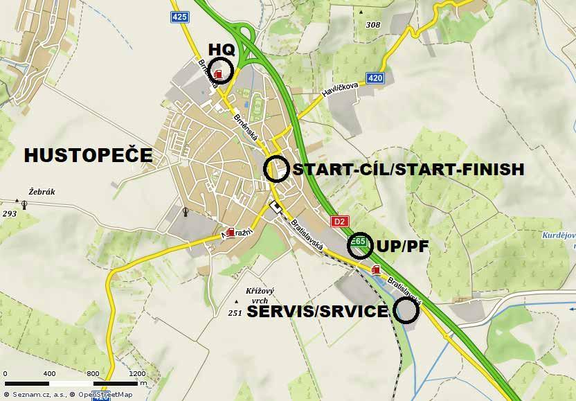 MAP HUSTOPEČE MAPA