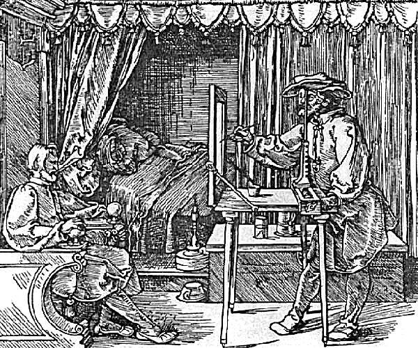 Kapitola 3. Renesance 38 Skleněná deska Jedná se o nejjednodušší metodu jak vytvořit perspektivní obraz. Dürer k tomuto účelu sestrojit speciální stůl.