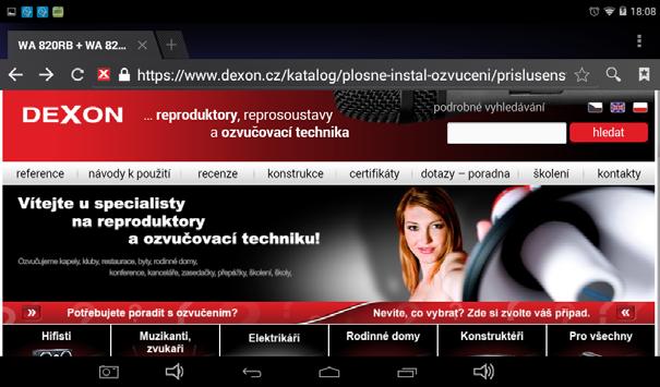 Prohlížeč Jedná se o klasický prohlížeč internetu.