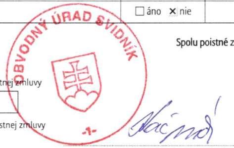 Príloha č. 1 k návrhu poistnej zmluvy č.