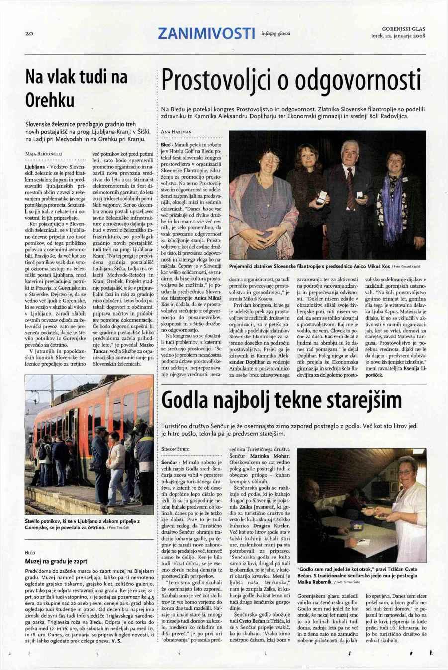 20 ZANIMIVOSTI info@g-glas.si Na vlak tudi na Orehku Slovenske železnice predlagajo gradnjo treh novih postajališč na progi Ljubljana-Kranj: v Šiški, na Ladji pri Medvodah in na Orehku pri Kranju.