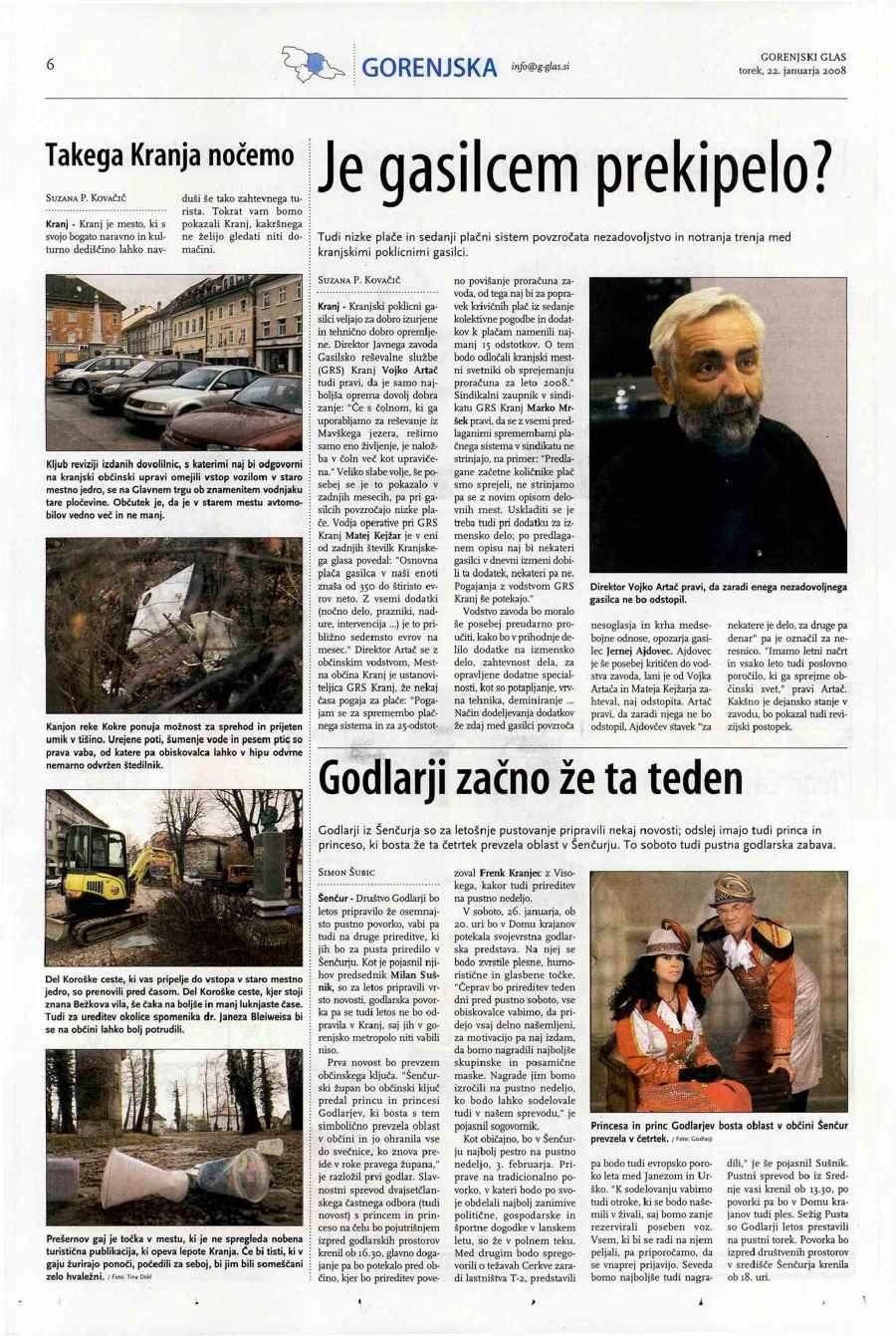 GORENJSKA Takega Kranja nočemo SUZANA P. KOVAČRČ Kranj - Kranj je mesto, ki s svojo bogato naravno in kulturno dediščino lahko navduši še tako zahtevnega turista.