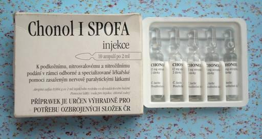Antidota lékařské pomoci proti Anticholinergní látky NPL - současnost CHONOL I