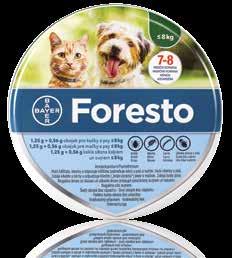 V nabídce také Foresto 4,50 g + 2,03 g obojek pro psy > 8 kg (délka 70 cm) za 769 Kč. Před použitím si pečlivě přečtěte příbalovou informaci. Veterinární léčivé přípravky. L.CZ.MKT.AH.02.2018.0420.