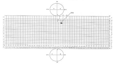 UTM (Universal Transverse Mercator úhlojevné válcové příčné sečné Mercatorovo zobrazení dříve pro vojenské mapy USA a NATO, dnes běžně úhlojevné, od Gauss-Krügerova se liší: používá WGS84 základní