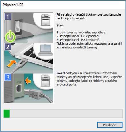 Instalace ovladače Proveďte instalaci podle pokynů na obrazovce. Pokud instalace na výše uvedené obrazovce selže, klikněte na tlačítko Otevřít podrobnosti a proveďte požadované operace.