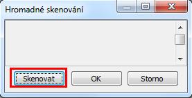 Po provedení skenován z tohoto zařízení se objeví v okně Hromadné skenování náhled obrázku. Pro vložení dalšího obrázku je možno pokračovat opět od volby Skenovat. Ukončení skenování volbou OK.