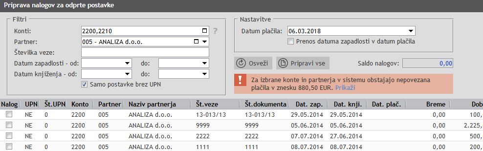 7. Na meniju Uvozi/izvozi Plačilni promet (UPN) je bila dodana nova funkcionalnost, ki ob potrjevanju nalogov s poizvedbo