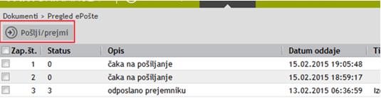 Po posredovanju se račun postavi v čakalno vrsto za pošiljanje.
