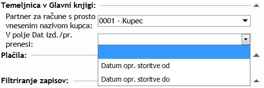 2. Dodali smo opcija, ki omogoča kater datumov opravljene storitve (od ali do) se pri izdelavi temeljnice predlaga v polje»dat izd./pr.«(ta ste upošteva pri dodelitvi DO).