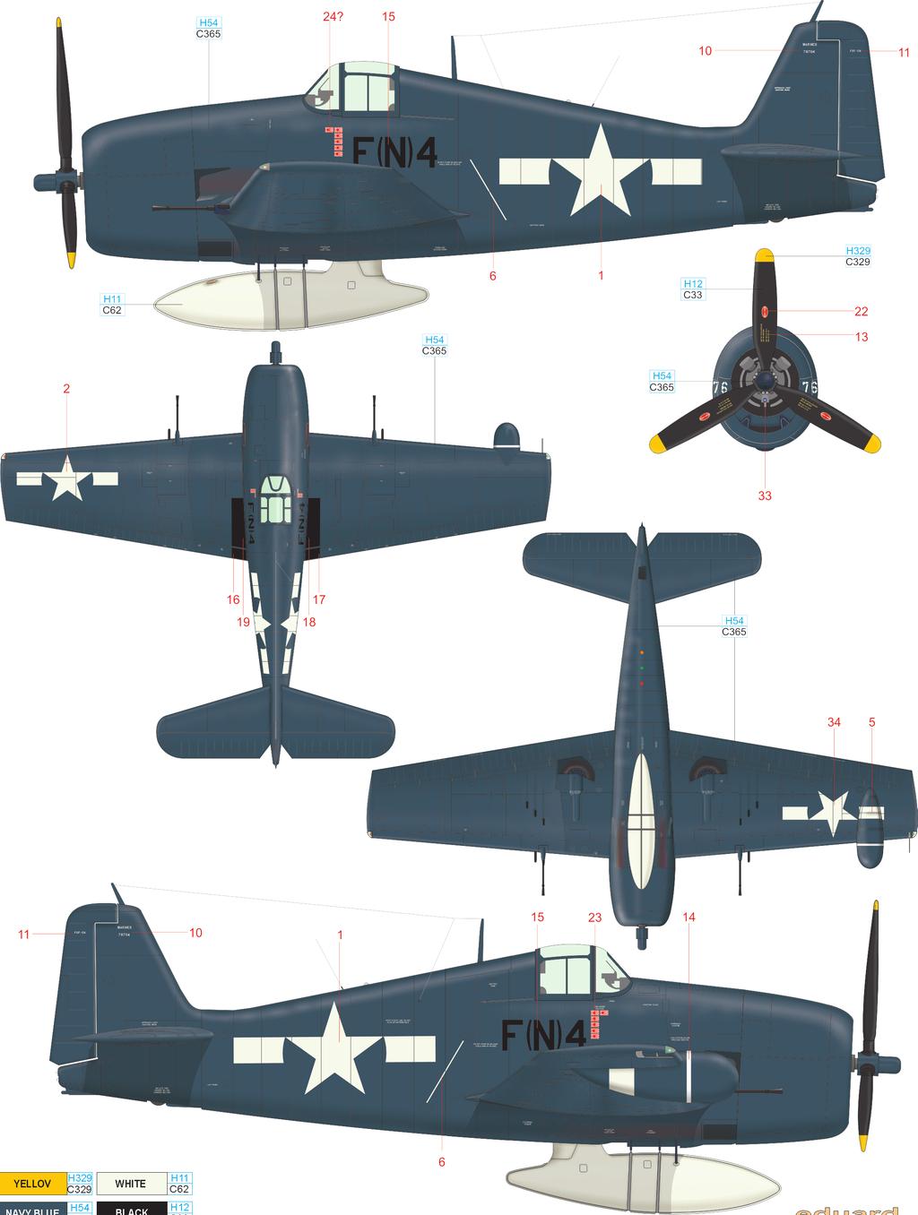 Buo. 78704, Cpt. Robert Baird, VMF()-533, B F6F-5 Ie Shima, Okinawa, červen 1945 Marine ight Fighter Squadron 533 byla založena 1.