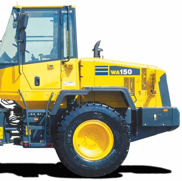 KOLOVÝ NAKLADAČ VÝKON NA SETRVAČNÍKU 71 kw 97 PS Dlouhá životnost a spolehlivost Spolehlivé originální součásti Komatsu Robustní rám odolný proti torznímu namáhání Zcela hydraulicky ovládané