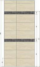 Panely obsahují: Obklad, mozaika Alpstone Almond / prořez. moz. Alpstone Black lapp / 2 dekorační lišta Panel č.