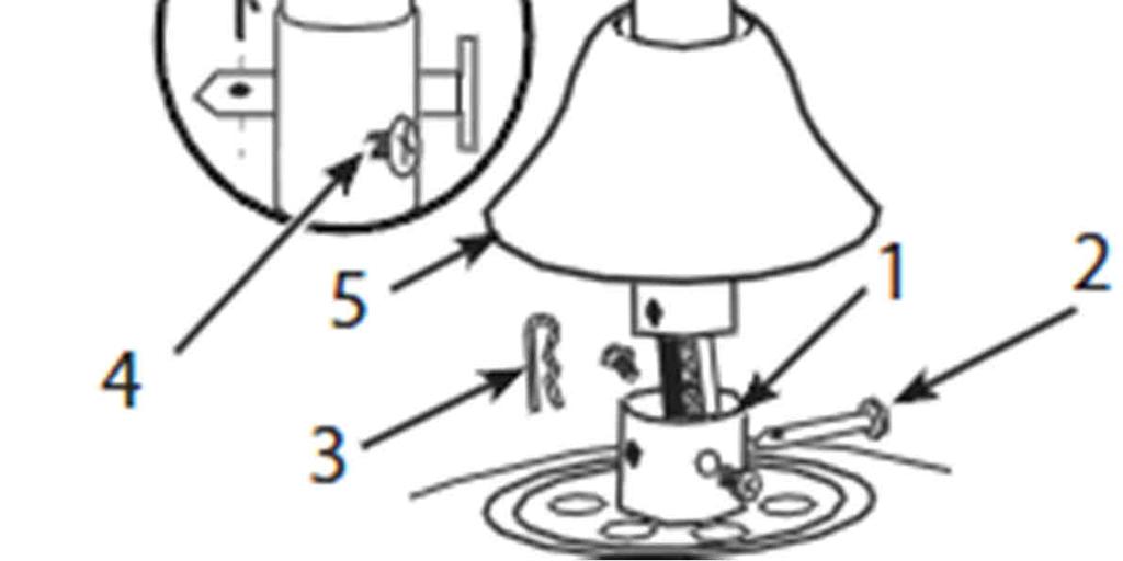 Krok 10 Povolte nastavovací šrouby ve spojce závěsné tyče (1) a tyč vložte do spojovacího článku.