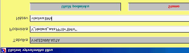 V horním řádku je pro informaci tabulka, se kterou se pracuje.