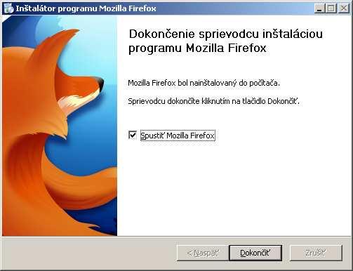 ..... vyberieme kam sa má Firefox