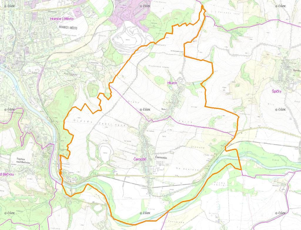 A. NÁZEV OBCE Název části obce (ZSJ): Černotín Mapa A: Území obce Přehledová mapka