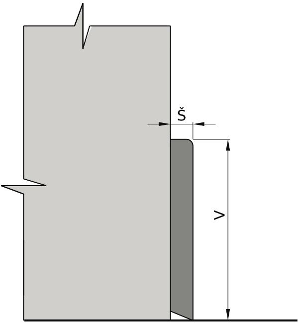 stejný profil a design jako u obložek zárubní rozměr 70 x 10 x 240 cm cena: 432 Kč rozměr 80 x 10 x 240 cm cena: 486 Kč