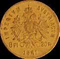 Gulden 1881, 6.44 g, WIEN Her.