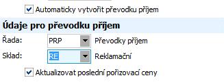 Převod zboží do jiného skladu Nakoupili jsme zboží, které jsme si přijali do hlavního skladu. Nyní si předvedeme meziskladové převody.