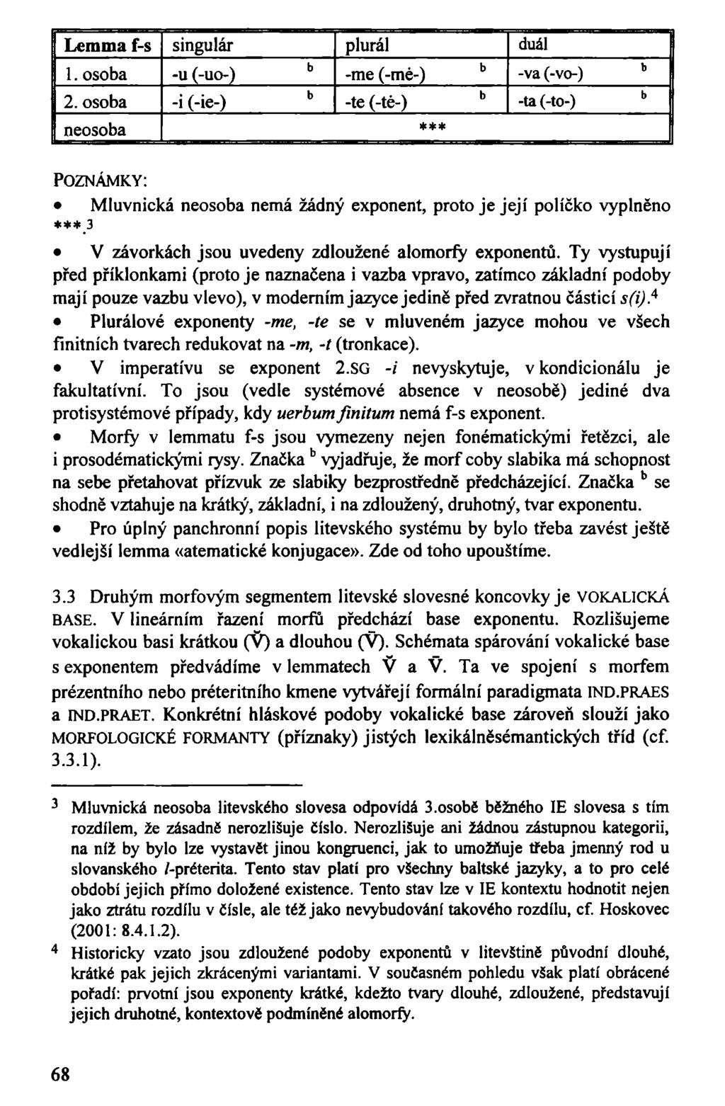 Lemma f-s singulár plurál duál b I 1. osoba -u (-uo-) -me (-mé-) b 1 2.