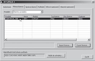 Nejdříve zjistěte na cílovém PC jeho aplikační kód: zvolte Start (Windows) > Programy > AB Studio > Autorizace a správa licencí > Autorizace Softlock. 5.