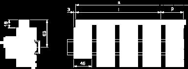 GV2G472, with terminal block GV2G05 l p GV2G445 (4 x 45 mm) 179 45