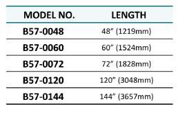 thickness, nylon VOLITELNÉ SOUČASTI / SYSTEM OPTIONS B57-xxx B58-5511, přední, ocelový