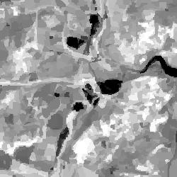 Kapitola 7: Metodika 46 v pixelu nachází značně hustá vegetace, hodnota NDVI se blíží jedné. Nula indikuje, že se v daném pixelu vegetace nevyskytuje (Malíková, 2010). Obr.