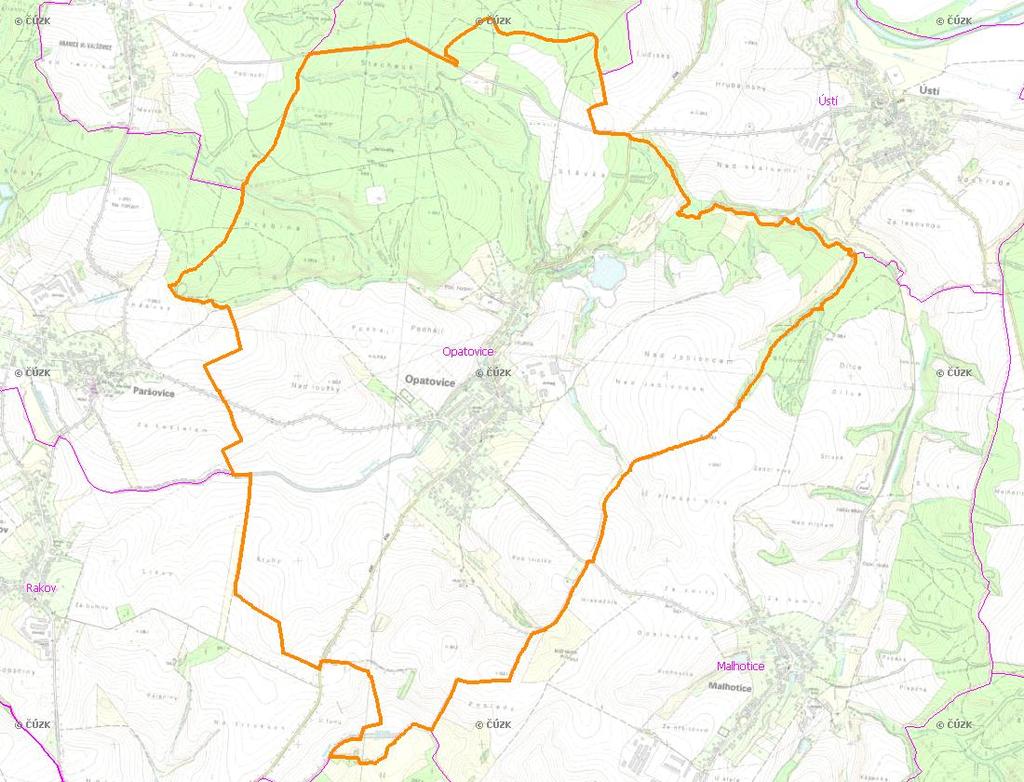 A. NÁZEV OBCE Název části obce (ZSJ): Opatovice Mapa A: Území obce Přehledová mapka
