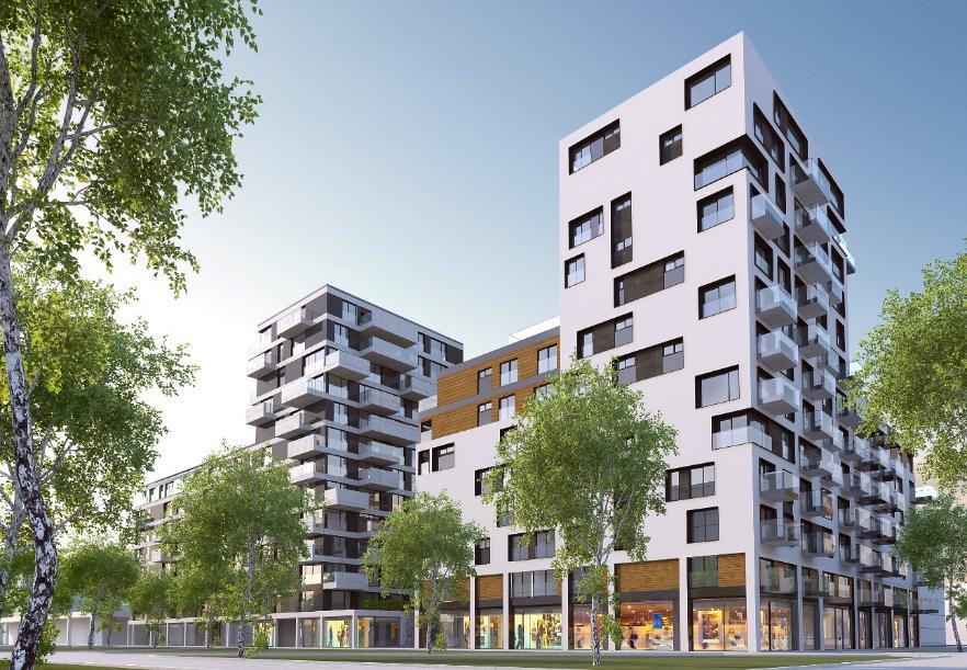 6.4.4 POLYFUNKČNÍ DOMY PAPRSEK Developer: SPV ze skupiny Ručitele Počet bytů: 246 bytů Realizace: Připravovaný projekt Obchodních ploch: 2650 m 2 Stav: Dokončeno 0 % (nezahájeno) Prodáno: 0 %