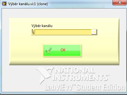 AI Voltage je spojen s blokem Sampleclock, která slouží k nastavení režimu vzorkování a vzorkovací frekvence.