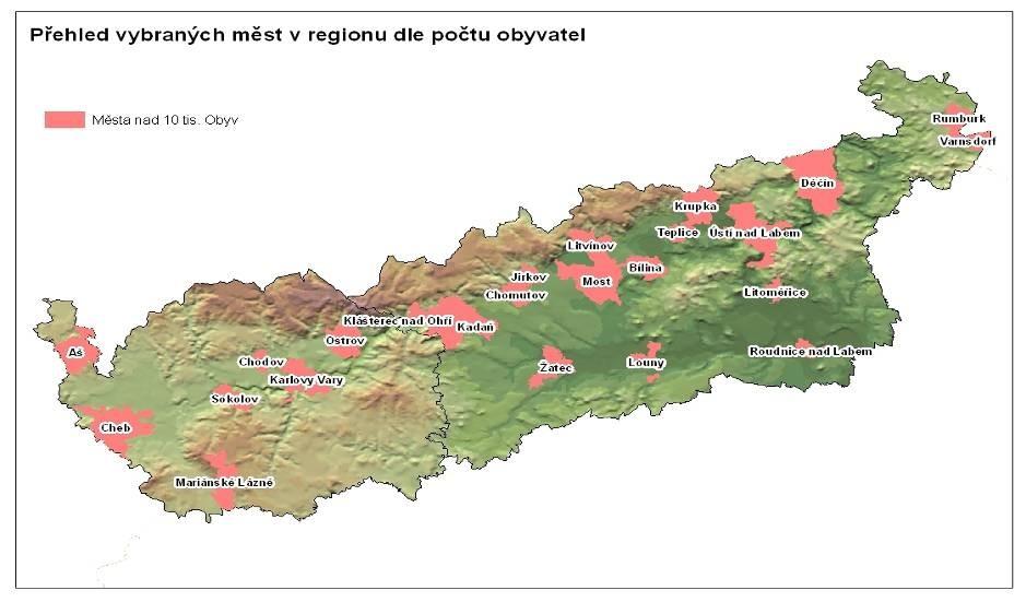 VÝROČNÍ ZPRÁVA 29 Území regionu soudržnosti Severozápad se po správní stránce člení na 2 kraje (NUTS 3): Karlovarský a Ústecký. Region soudržnosti se dále dělí na okresů (NUTS 4) a 486 obcí (NUTS 5).
